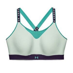 Under Armour Infinity High Impact Sports Bra Size Small White Purple Teal